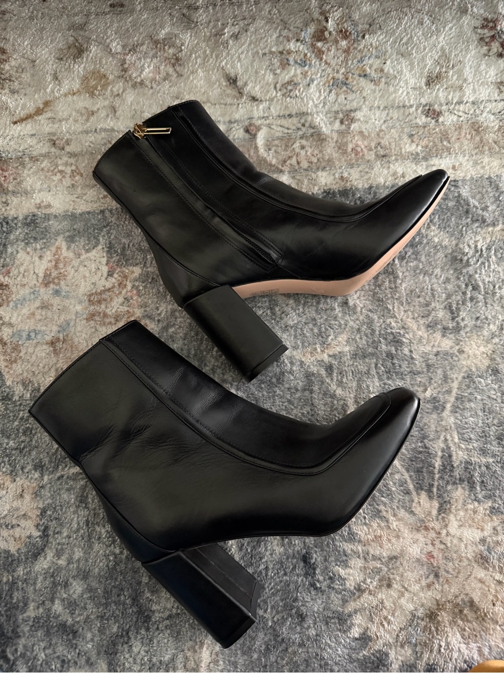 J CREW • leather apron square toe heeled boots - Picture 3 of 8